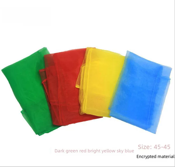 Orff Music Teaching Aids Kindergarten Performance Dance Performance Children's Small Silk Scarf Square Solid Color Sand-proof Yarn