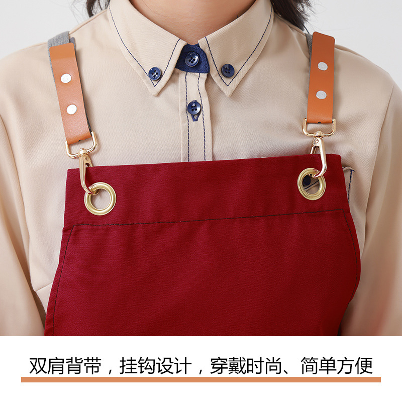 Amazon lienzo delantal impermeable a prueba de aceite leche té café leche té Tienda ropa de trabajo hogar cocina delantal al por mayor