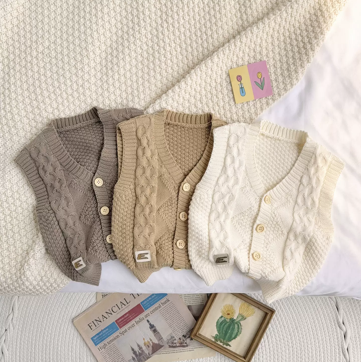 厂家直销韩版儿童针织背心春秋男女宝宝无袖坎肩v领毛衣叠穿马甲