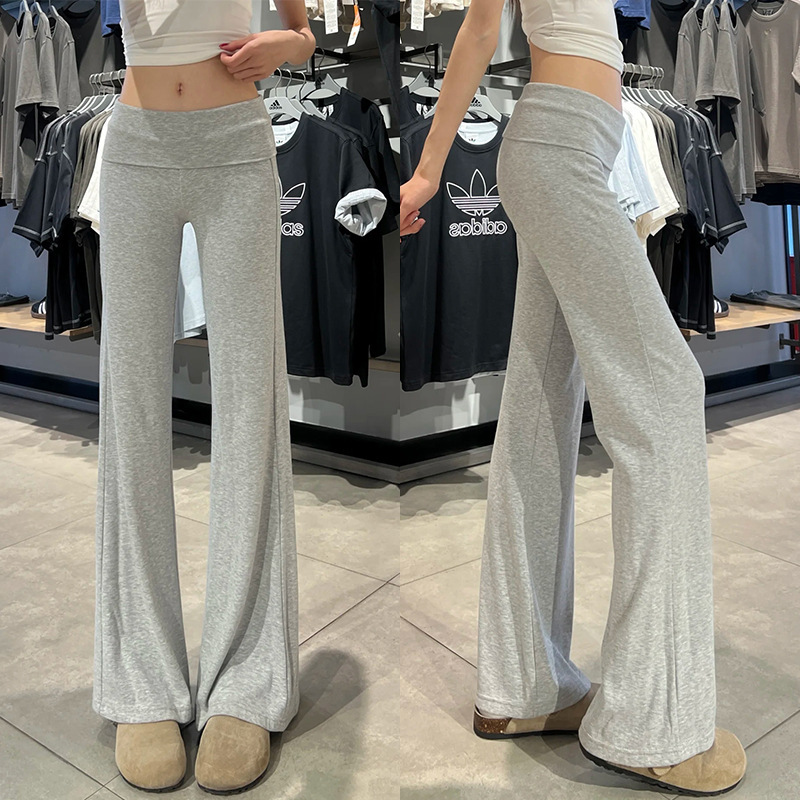 American-Style High-Waisted Flared Pants for Women, Summer Thin Low-Waist Slim-Fit Drapey Bootcut Yoga Sports Pants