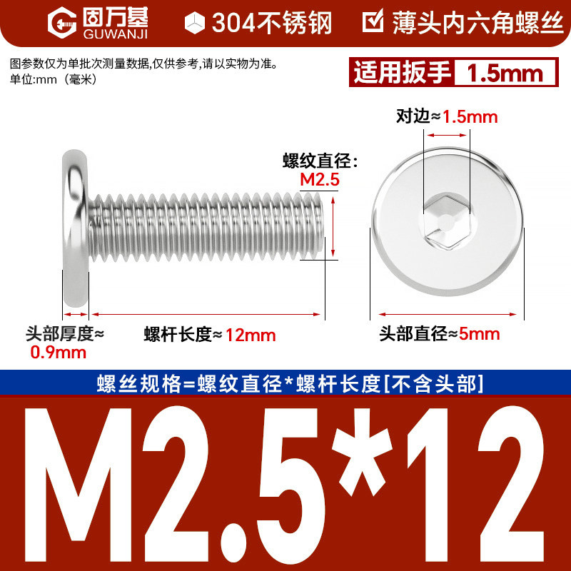 304 M2.5*12