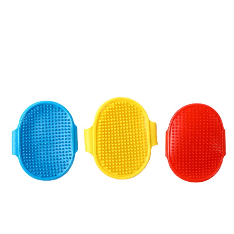 Promoción de mascotas cepillo de baño ovalado cepillo de masaje de limpieza para mascotas cepillo de baño universal ajustable suministros para mascotas