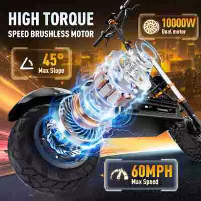 mph speed, long range – Qatlanan elektrik skuterlər