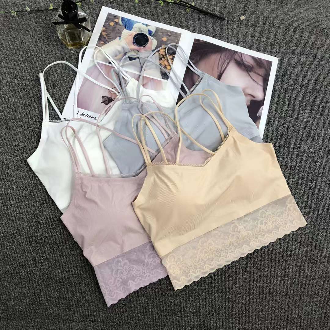 Nuevo encaje de alta calidad belleza volver chaleco inalámbrico sexy sujetador ropa interior deportiva mujeres al por mayor