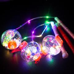 New Handheld Glowing Chinese Red Lantern Cartoon Pop Ball Light-Up Toy Night Market Street Vendor Wholesale