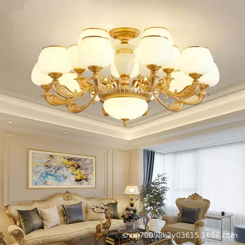 欧式吊灯客厅灯现代简约大厅主灯餐厅复式楼卧室轻奢家用简欧灯具