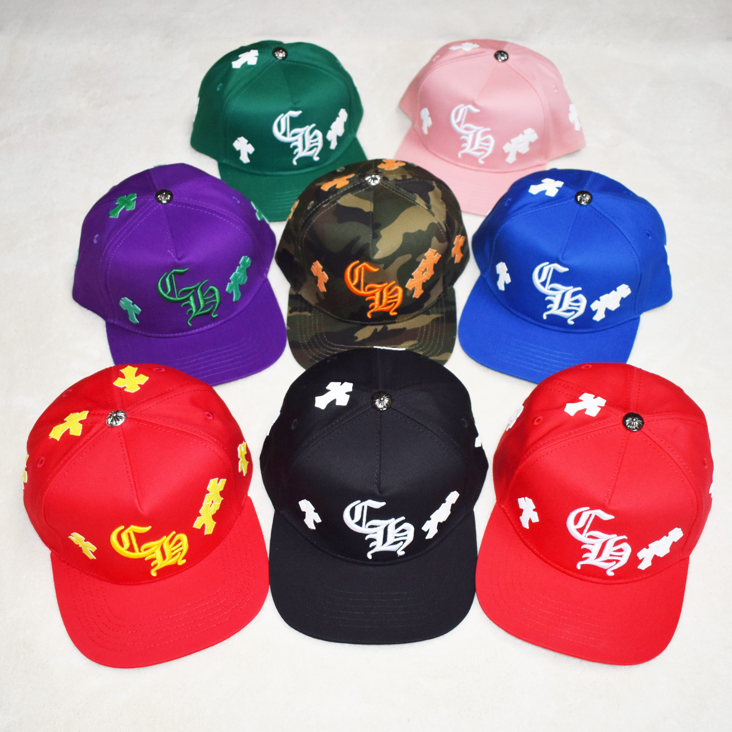 Europa y América marca de moda CHROME Corazón de plata sombrero de béisbol con insignia de cruz gorra de sol para hombres y mujeres