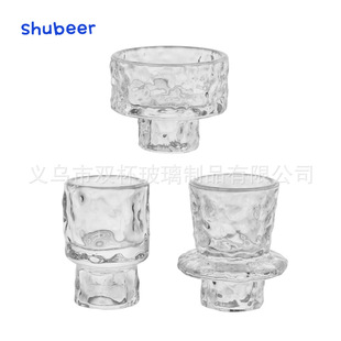 Scandinavian Ins Double-Headed Glass Candlestick Decorative Ornaments Home Dining Table Hammer Pattern Aromatherapy Wax Table Holiday Souvenirs