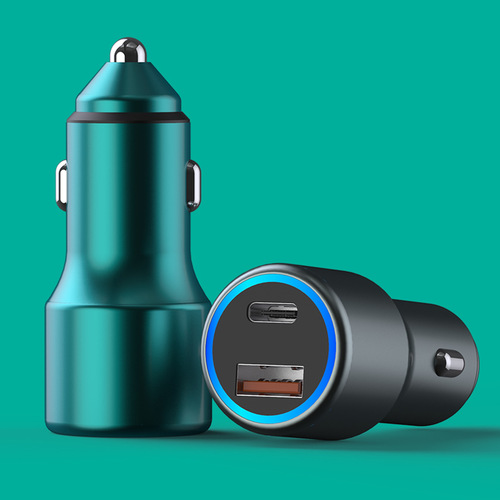 100W+20W dual port PD fast charging metal car charger suitable for Huawei Apple Xiaomi Honor OPPO charger