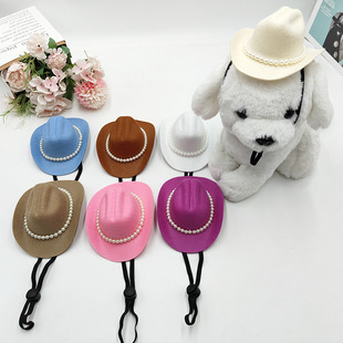 Cross-border New Pet Dress Hat cosplay Amazon Pet Jewelry Cat Dog Western Cowboy Hat