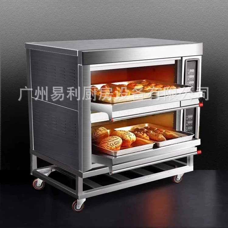 Коммерческая электрическая духовка большой емкости Один слой двухслойной тарелки большой хлеб Пицца торт выпечка магазин двухслойная печь