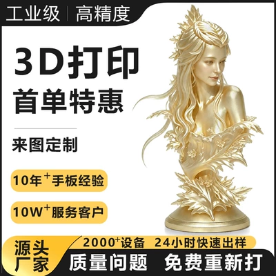 Nylon 3D printing prototype model factory, custom services, light-curing process, resin, silicone molds, and life-size figurines
