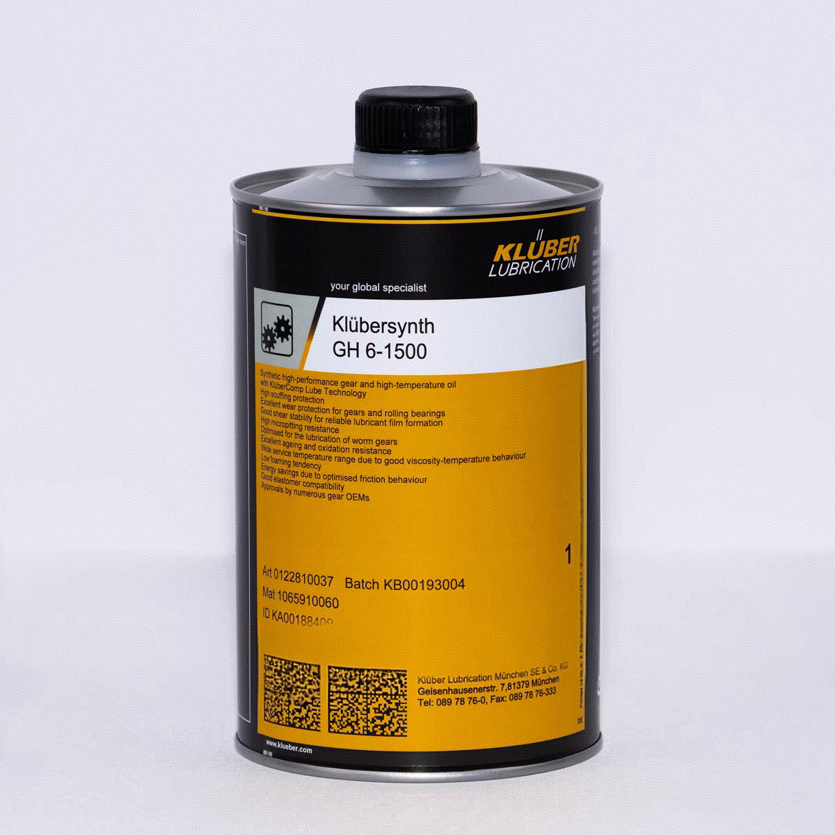 Klubersynth GH 6-46 150 220 320 460 680 1000 1500高温合成油