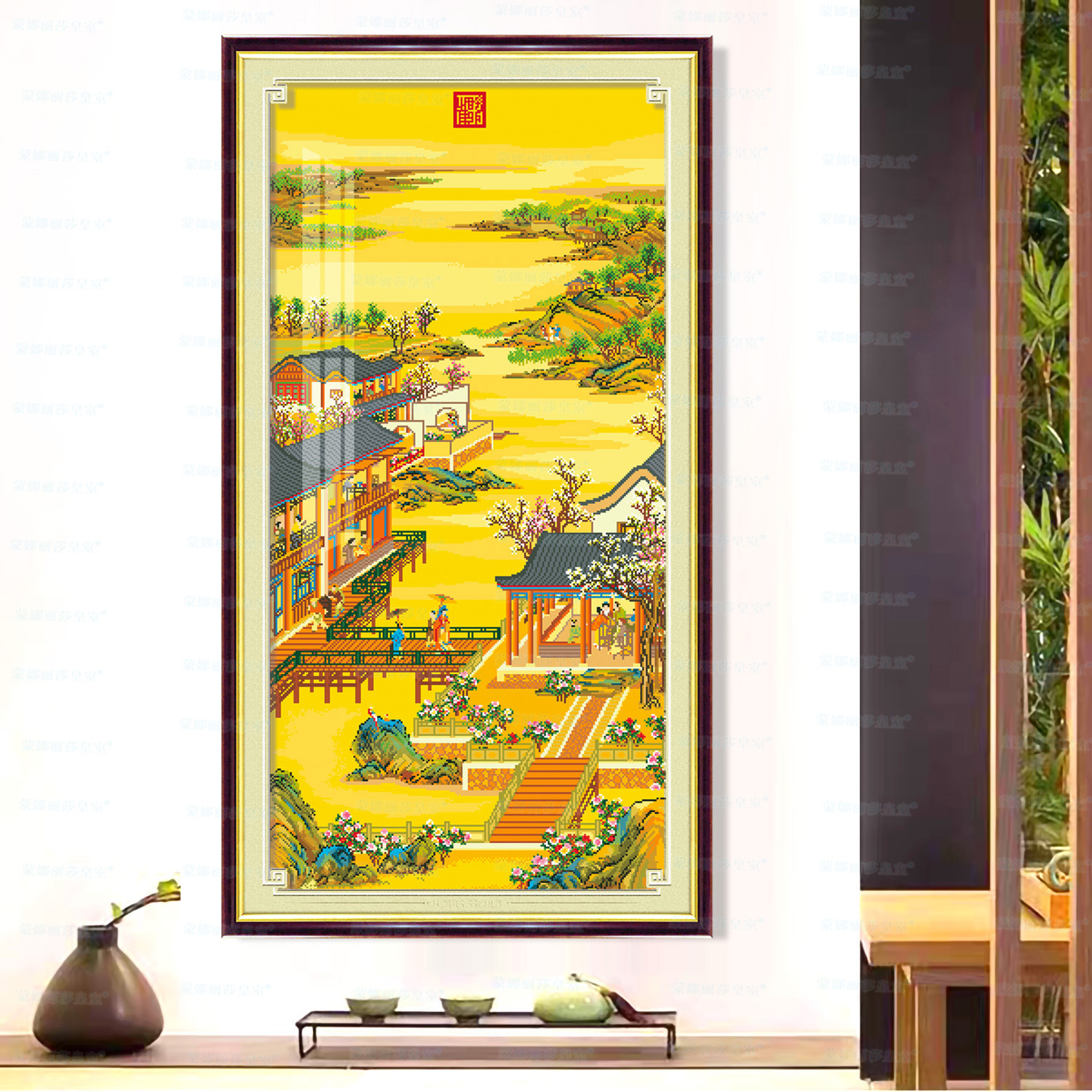 Monalisa Real punto de cruz Yongzheng diciembre-febrero stepping Qingxin Chino bordado vertical Decoración image 3