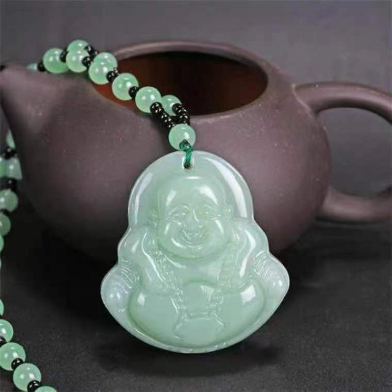 라이트 그린 볼 목걸이 + 목걸이 부처님