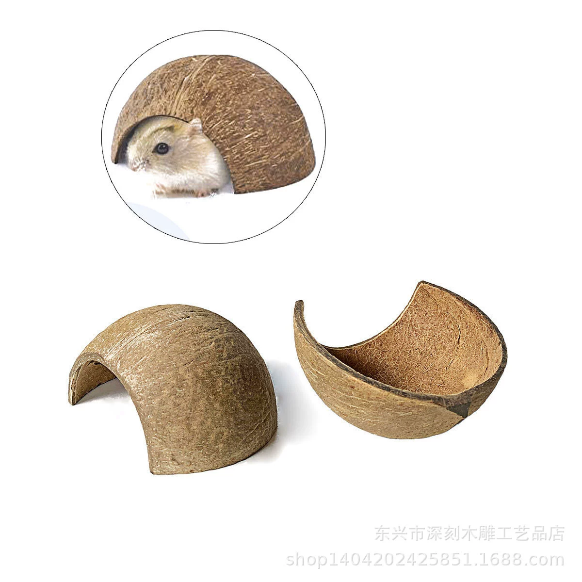 Спальное гнездо для хомяка, охлаждающее гнездо для золотого медведя, укрытие, деревянный дом, летний гном, кокосовая скорлупа, игрушка для белки, защита от укуса