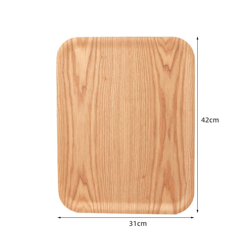 Bandeja rectangular de nogal japonés Plato de madera Plato de comida Taza de agua de café Taza de té Plato de bocadillos de frutas al por mayor para el hogar