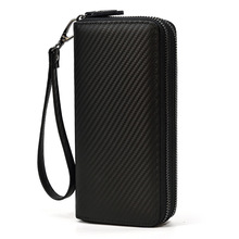 亚马逊爆款真皮钱包 男士商务长款钱包 头层牛皮双拉链手拿包男包