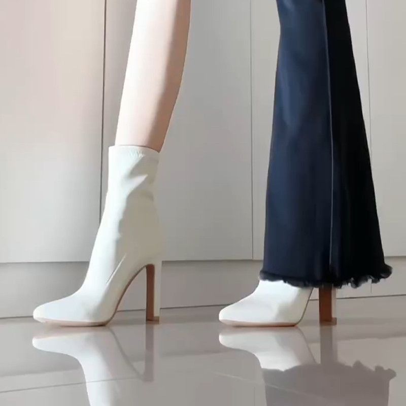 Damen Stiefeletten Mit Spitzer Kappe Und Absatz Für Den Winter_voghion.com