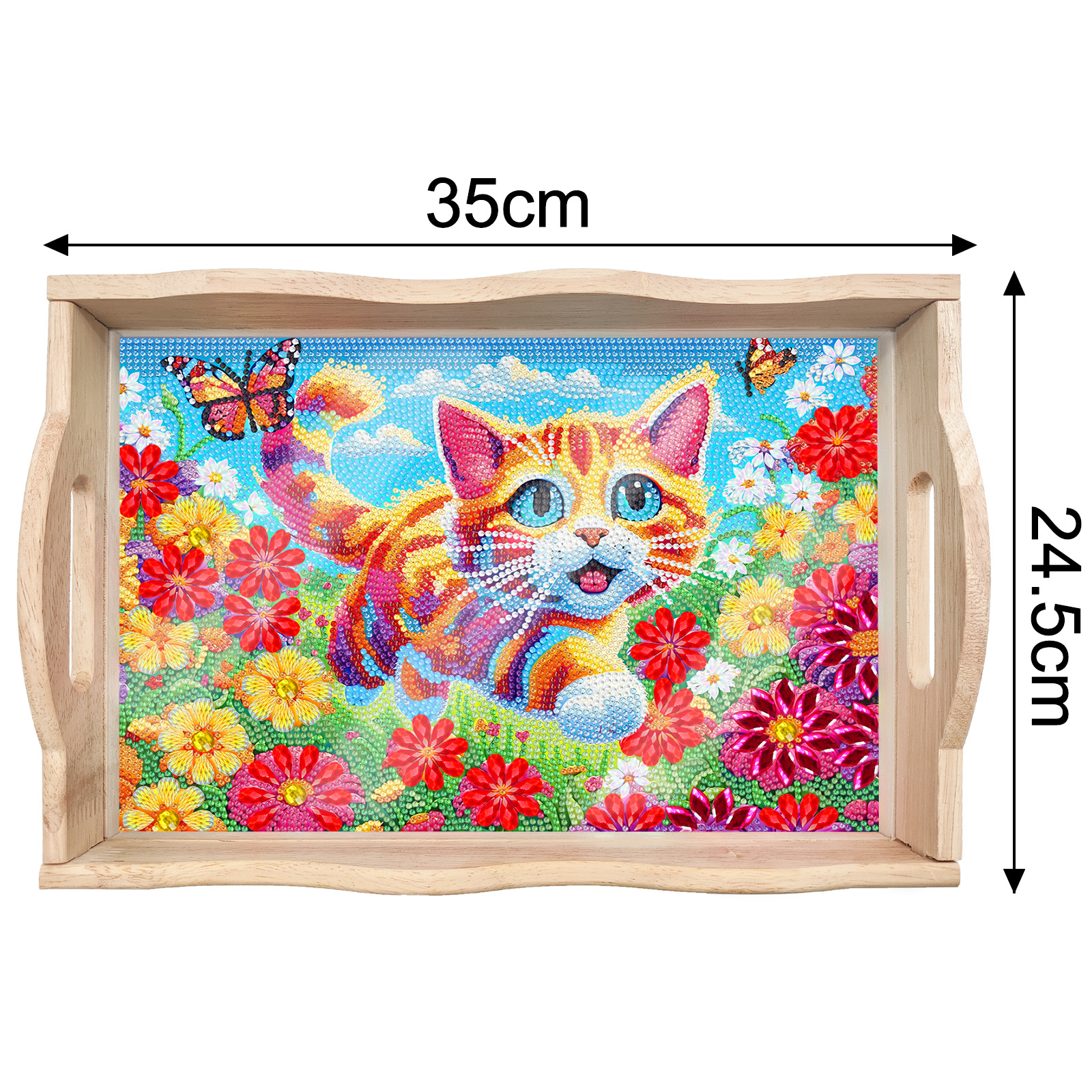 Transfronterizos dedicados a la pintura de diamantes DIY hecha a mano bandeja de madera cuadrada pegatinas de perforación de animales mandala personalizados
