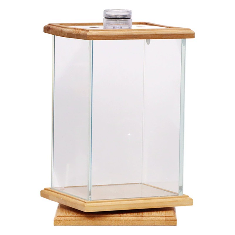 Креативный вращающийся офисный экологический мини-аквариум ведро для рыбы специальный аквариум маленький настольный Супер Белый Квадратный Аквариум