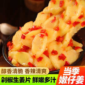 新品香辣剁椒生姜片鲜辣仔姜片新鲜腌嫩姜片农家下饭泡菜腌制批发