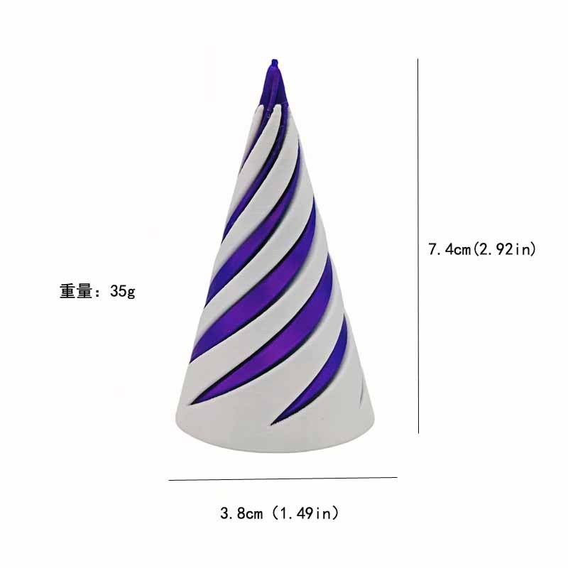 3Dプリントによる知育玩具、ストレス解消のための螺旋型指先玩具、ツイストする子供向け楽しい二色構造の回転玩具|undefined