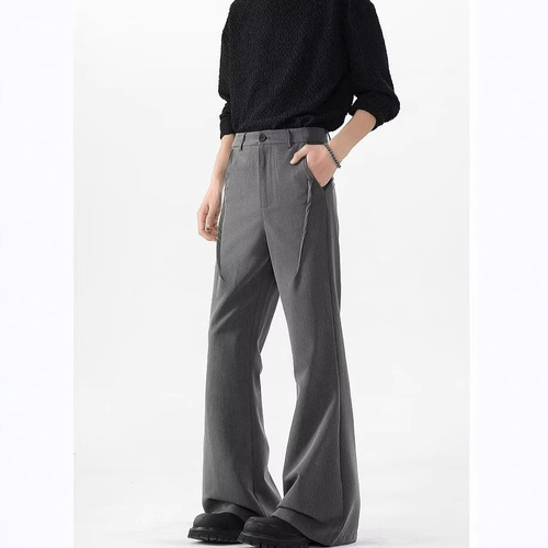 Relaxed and Loose Men's Korean Style Trendy Matchable Pants Summer Thin Model with a Draping Effect Wide Leg Floor-Length Pants