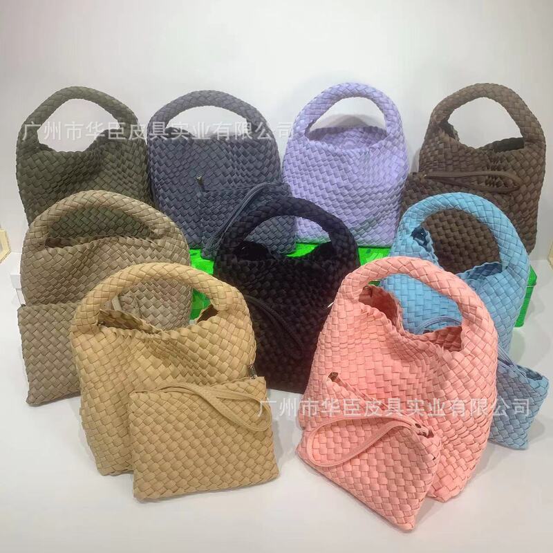 Cross-border Nylon Cloth Woven Bag Diving Material Bag Large Capacity Portable Vegetable Basket Bag Chain Crossbody Bag