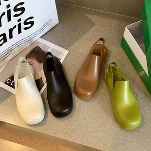 2025 New European and American Style Baotou Sandals Jelly Shoes Women's Rubber Shoes Rain Shoes Summer Thick Sole Sandals for Women