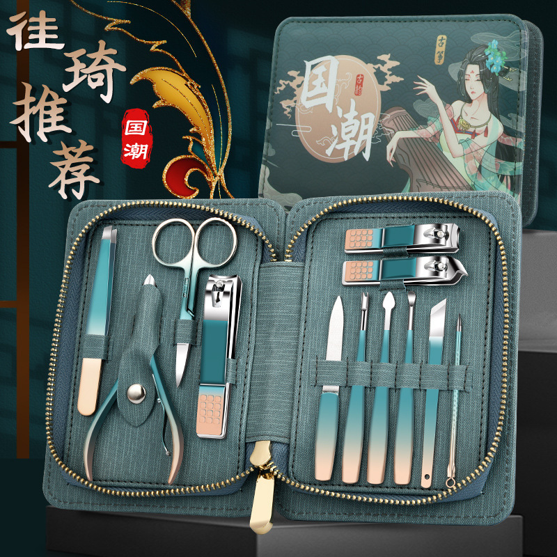 Yan conjunto completo de cortador de uñas de trincheira, regalos profesionales de uñas, cortadores de uñas, herramientas de regalo de negocios, pinzas de uñas