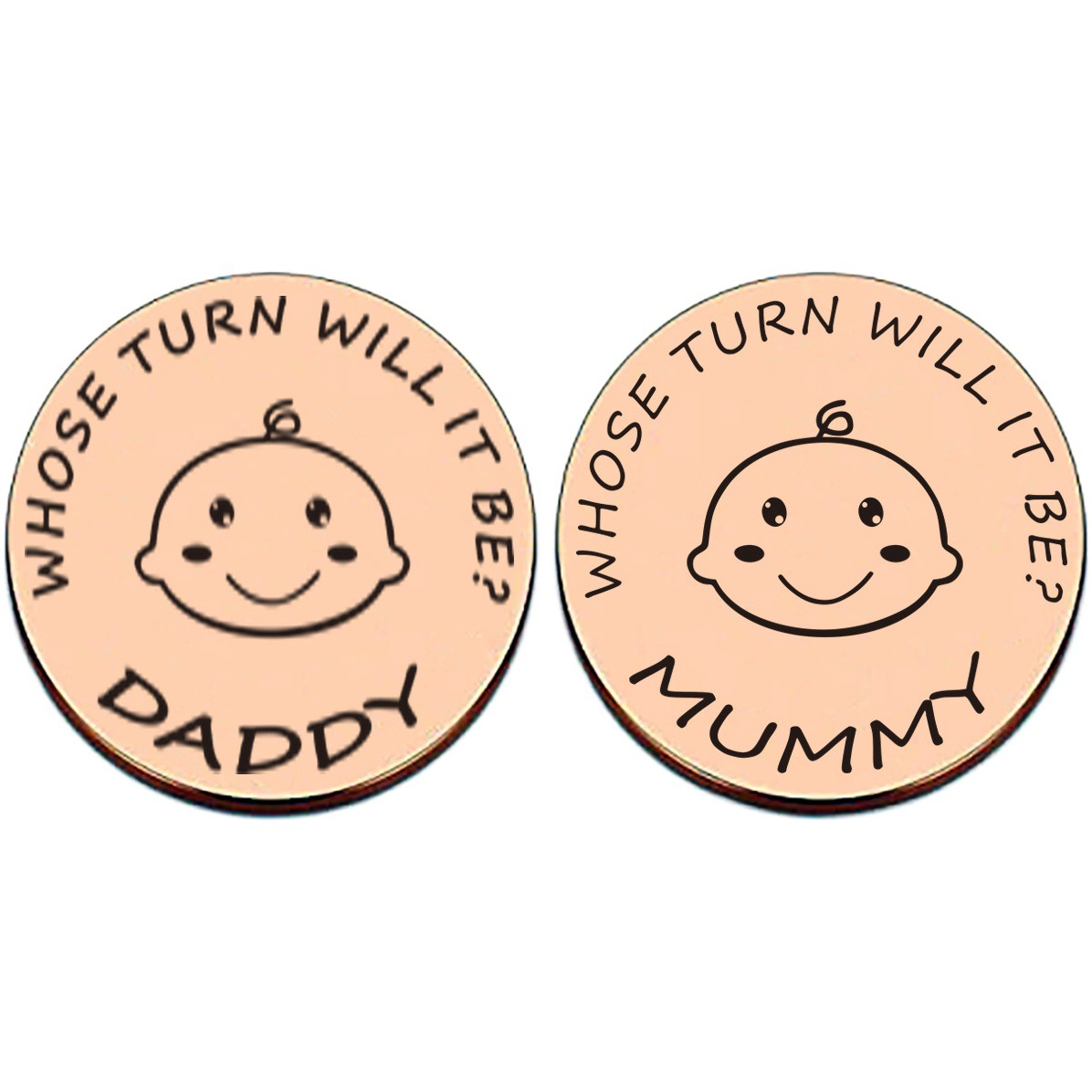 La mamá y el papá deciden moneda conmemorativa Navidad Regalo de Cumpleaños Amazon nuevo bebé padre decisión moneda