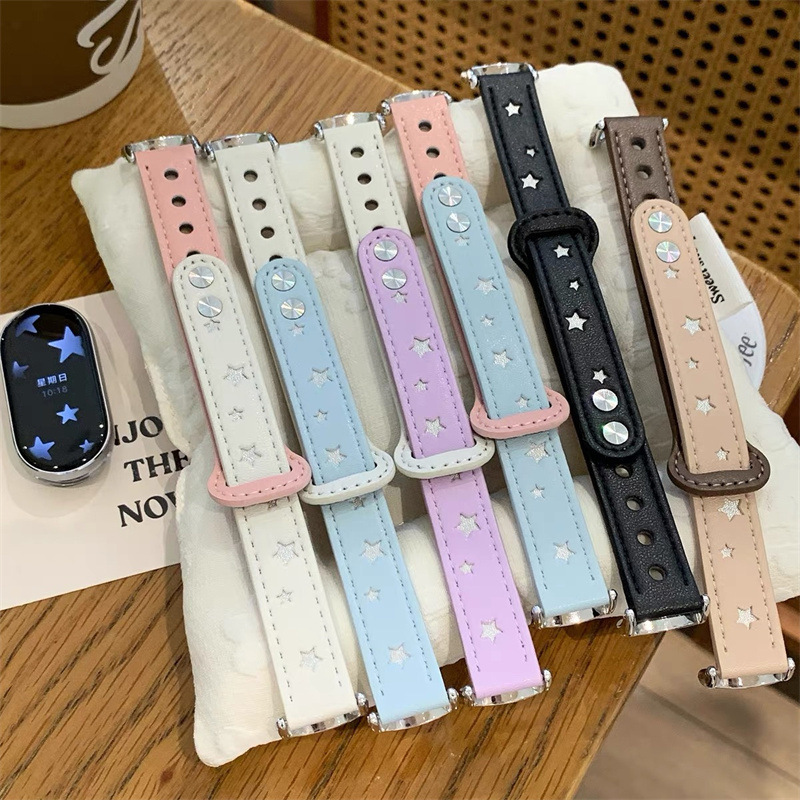 Starfall Galaxy Double Stud Leather Strap Compatible with Apple Watch Series 11, 10, iWatch Series 9, 8, 7, 6, 5, 4, Se