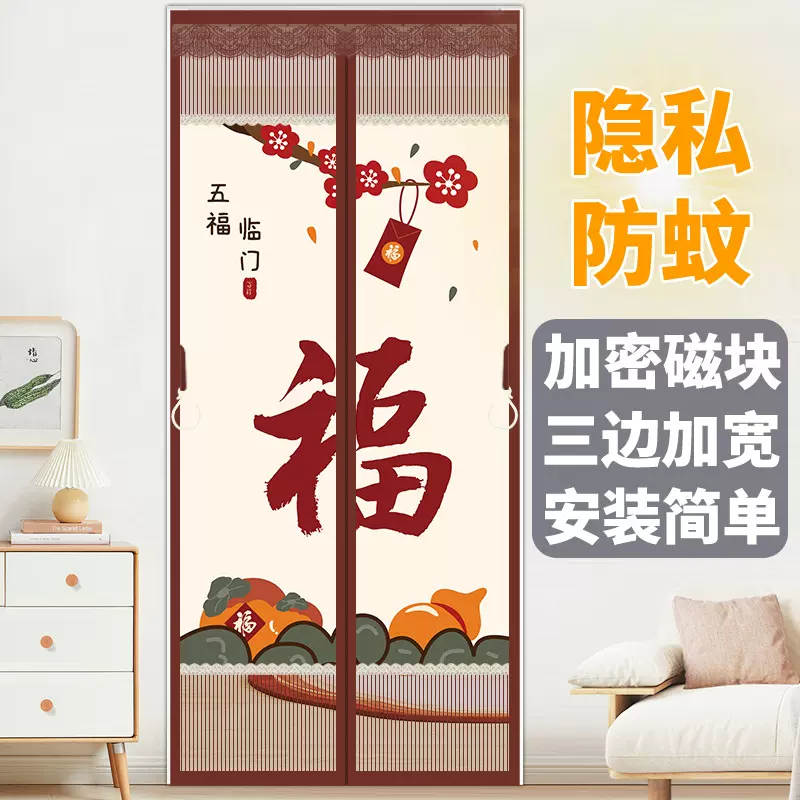 一件代发防蚊门帘隐私门帘家用卧室免打孔隔断纱门透风不透人纱门