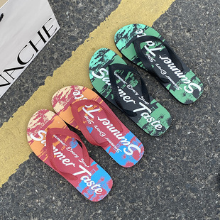 Flip-flops Men's 2024 Summer New Ins Korean Style Beach Shoes Outer Wear Sandals Non-slip Rubber Flip-flops Men's Slippers
