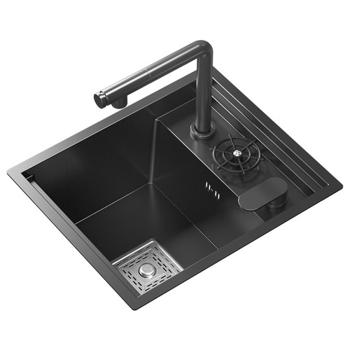 Invisible undermount kitchen sink single basin nano 304 stainless steel bar top island western kitchen mini dish basin with lid