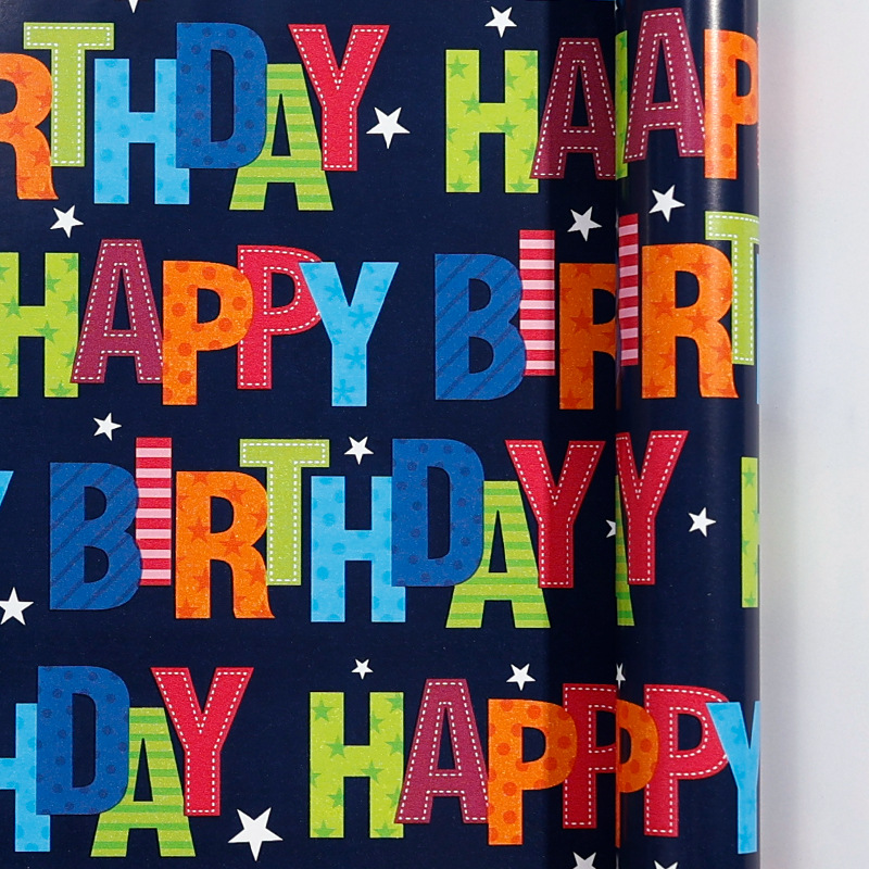 Transfronterizos para papel de papel de gran tamaño Happy Birthday Carton Wrapper Color Balloon Paper Gift Set Creativo