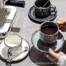 轻奢陶瓷咖啡杯银边喝咖啡专用杯子高级咖啡杯ins高颜值咖啡杯子