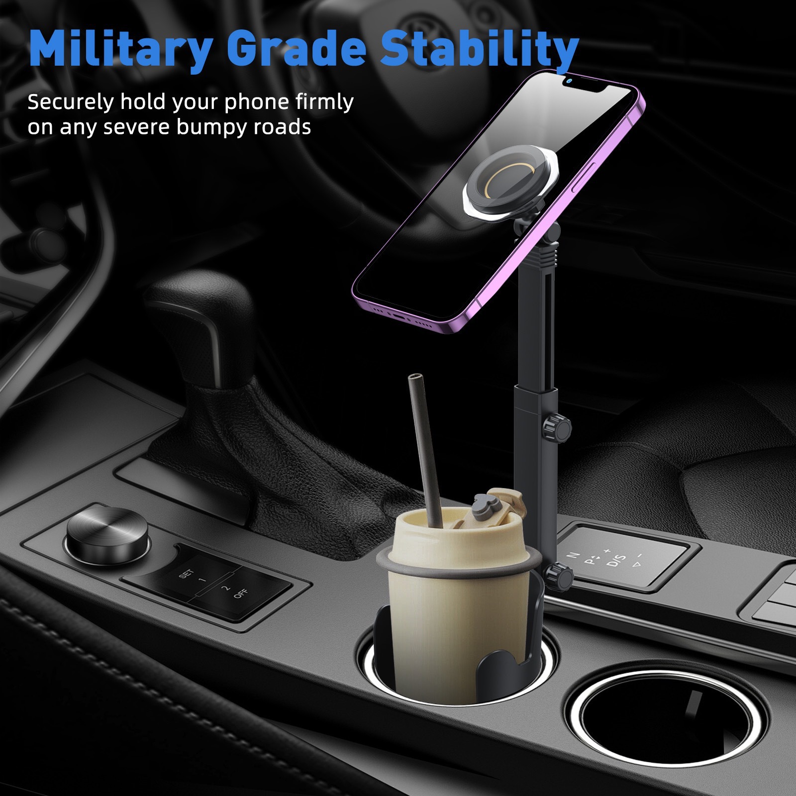 Car-Mounted 360-Degree Rotating Mobile Phone Holder Dual-Purpose Multi-Functional Water Cup Holder Magnetic Navigation Mobile Phone Holder