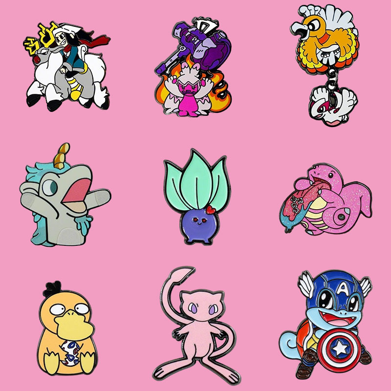 Cross-Border Best-Selling Pokémon Enamel Badges, Cute Cartoon Anime Accessories, Badges, Pokémon Bag Decorations