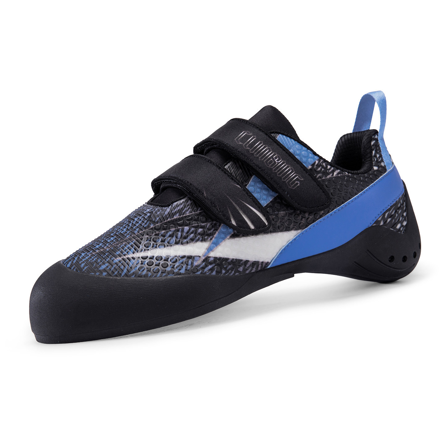 Climbing shoes for men, women, and children, designed for indoor use; outdoor, non-slip, hard-soled climbing shoes with support for bouldering training