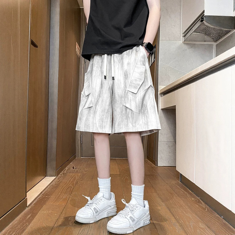 American-Style Tie-Dye Patchwork Casual Shorts for Men, Summer Thin Sports Mid-Length Pants, Loose Fit for Teenagers, Suitable for Outdoor Wear American-Style Tie-Dye Patchwork Casual Shorts for Men, Summer Thin Sports Mid-Length Pants, Loose Fit for Teenagers, Suitable for Outdoor Wear