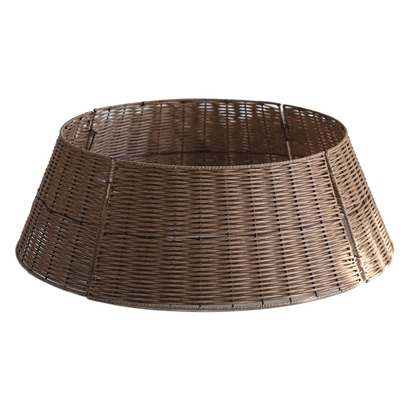 Nueva base de árbol de navidad cerca cesta de árbol tejida a mano ins falda de árbol minimalista ornamento de pie de árbol de navidad