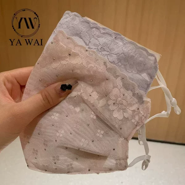 Lace Edge Sun Protection Mask, Spring and Summer Face Mask, Ultra-Thin, Breathable, High-Looking, Face-Covering, Elegant Style Veil, Uv Protection