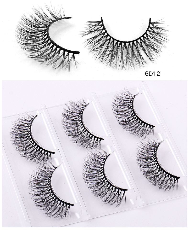 Lady Solid Color Artificial Fiber False Eyelashes 1 Piece display picture 2