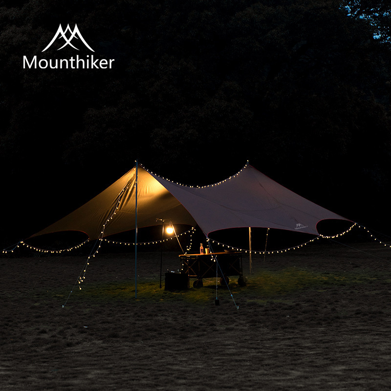 Mountainhiker山之客戶外輕奢露營八角木雅天幕塗銀防雨防曬涼棚