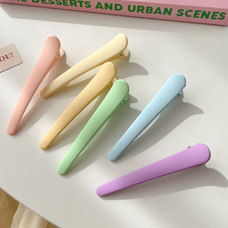 Korean Color Hairpin Women's Candy Color Frosted Simple One-character Clip New All-match Face Wash Side Bangs Hairpin