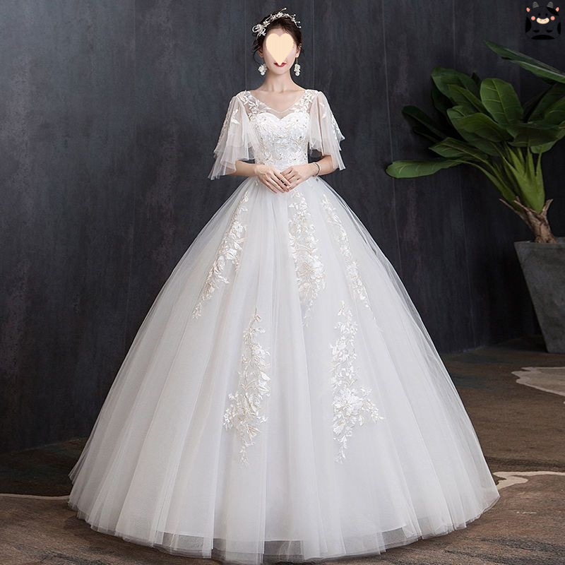 Wedding Dress 2026 New Style for Brides, Petite Pregnant Women, Maternity Cover-Up, Plus-Size, Elegant, Forest-Style, Simple Gown Dress for Women