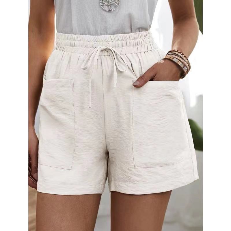 131g Weight Shorts Pants Length Spandex, Polyester Fabric Type Women's Daily Casual Solid Color Shorts Patchwork Shorts
