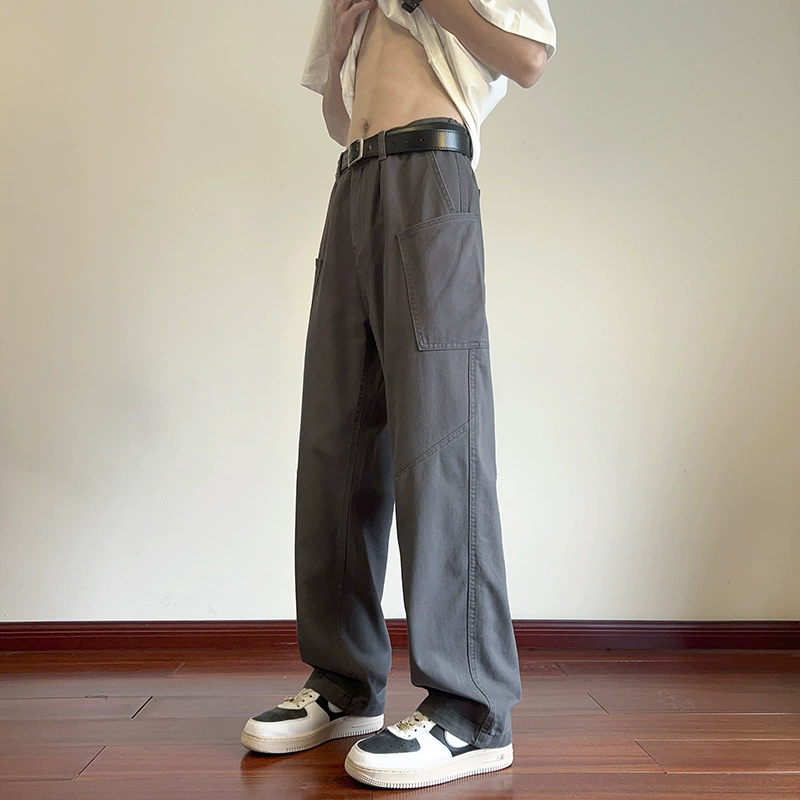 Модные брендовые чистые fit брюки для мальчиков весной и осенью высококачественные универсальные повседневные брюки 2025 новый японский стиль
